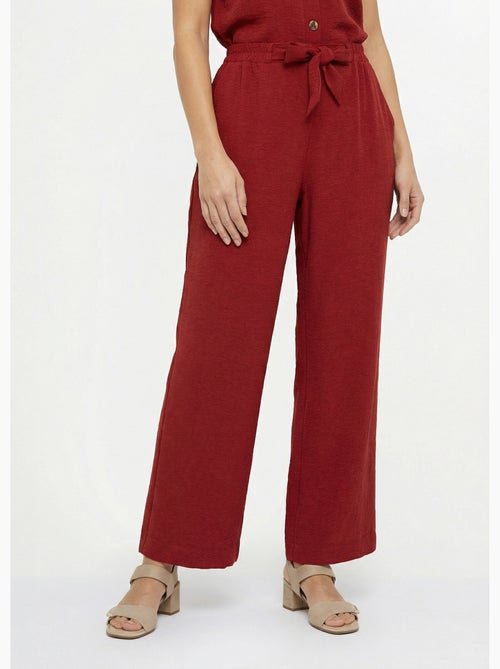 Pantalones de textura suave, atados a la cintura. - Afibel - Kiabi