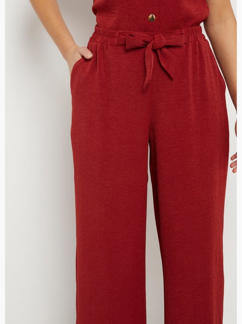 Pantalones de textura suave, atados a la cintura. - Afibel - Kiabi