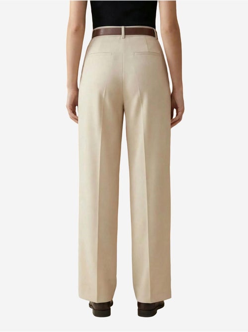 Pantalones de tiro alto plisados de pernera ancha my fashion - Kiabi