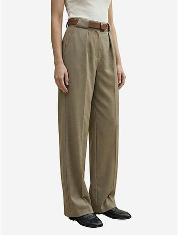 Pantalones de tiro alto plisados de pernera ancha my fashion