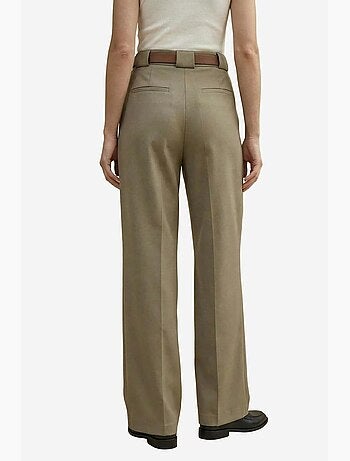 Pantalones de tiro alto plisados de pernera ancha my fashion