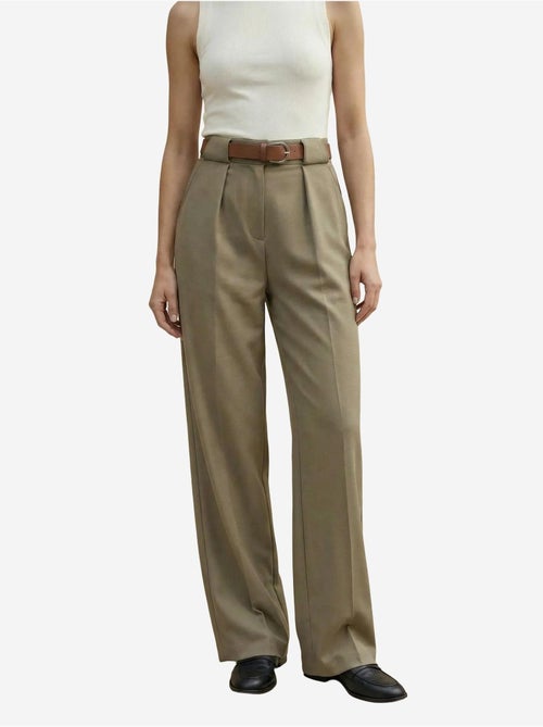 Pantalones de tiro alto plisados de pernera ancha my fashion - Kiabi