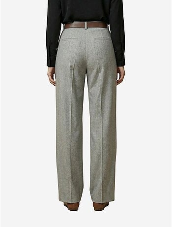 Pantalones de tiro alto plisados de pernera ancha my fashion