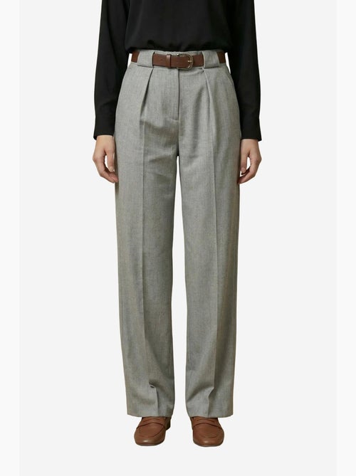 Pantalones de tiro alto plisados de pernera ancha my fashion - Kiabi