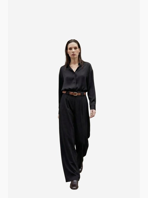 Pantalones de tiro alto plisados de pernera ancha my fashion - Kiabi