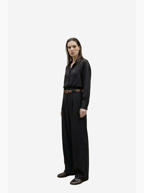 Pantalones de tiro alto plisados de pernera ancha my fashion - Kiabi