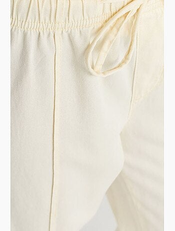 Pantalones de tiro alto y pernera ancha con cintura para anudar dilvin