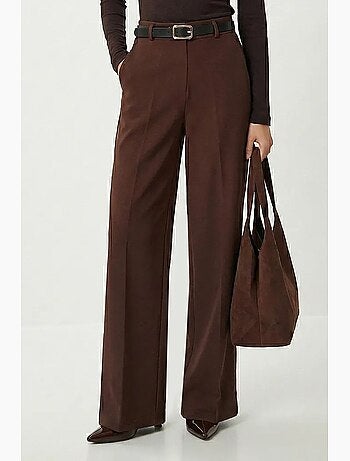 Pantalones de tiro alto y pernera ancha con cinturón istanbul
