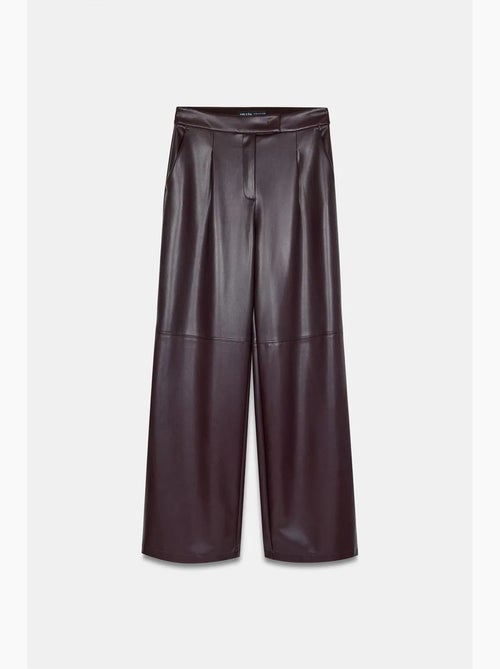 Pantalones de tiro alto y pernera ancha de polipiel dilvin - Kiabi Pantalones de tiro alto y pernera ancha de polipiel dilvin - Kiabi
