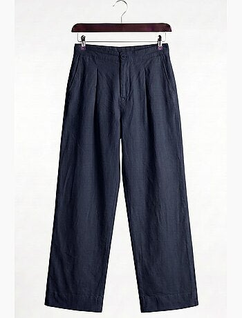 Pantalones de traje de hombre de algodón de pierna recta giesto