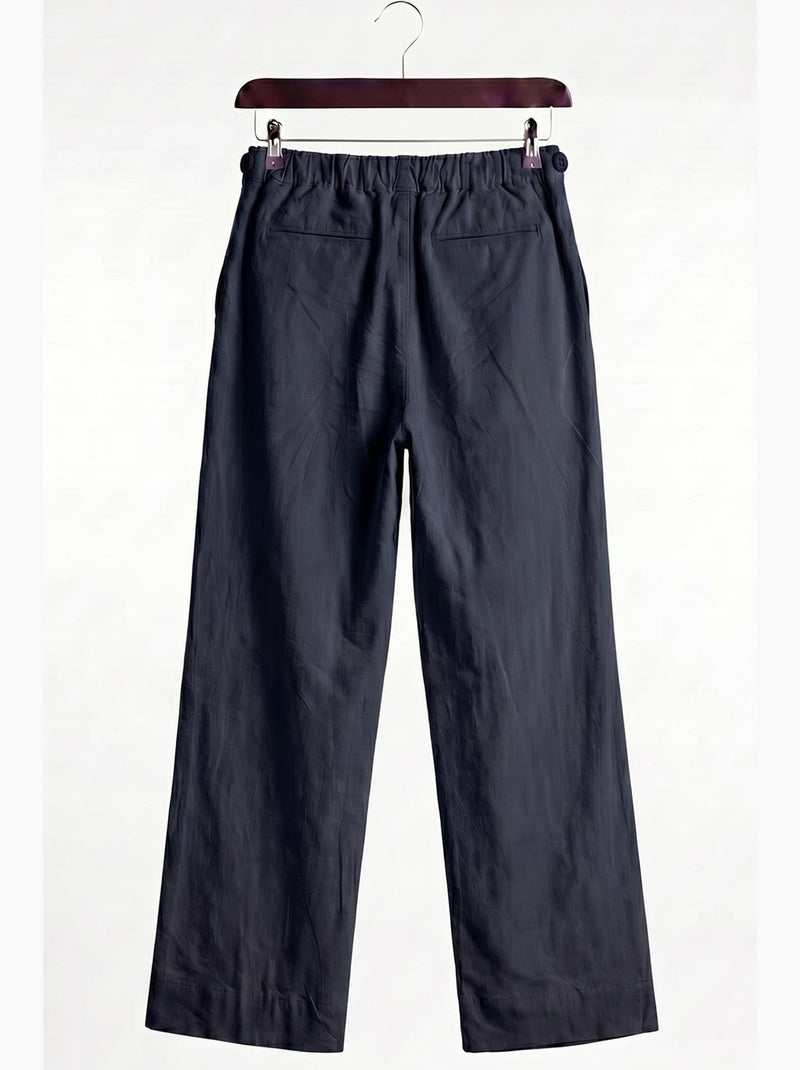 Pantalones de traje de hombre de algodón de pierna recta giesto Azul marino - Kiabi