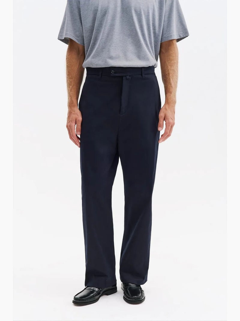 Pantalones de traje de hombre de algodón-lycra giesto Azul marino - Kiabi