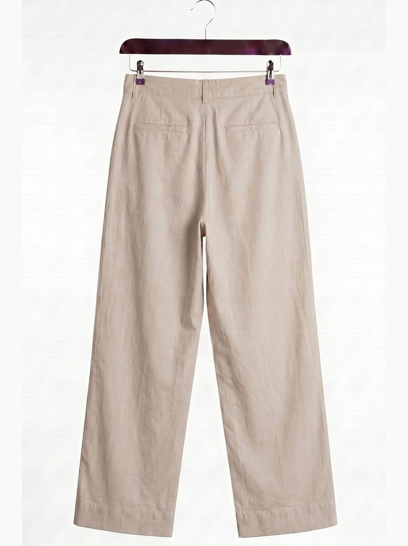 Pantalones de traje de hombre de tiro alto y pernera ancha giesto Beige arcilla - Kiabi