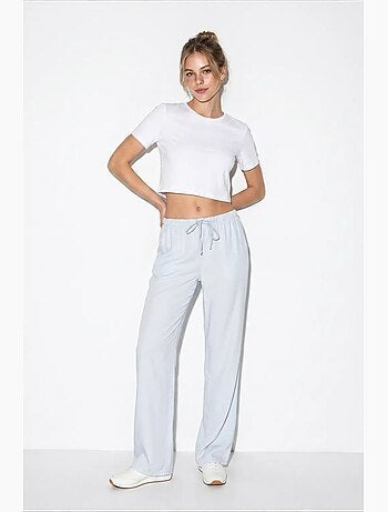 Pantalones de verano de lyocell con cintura elástica y detalle de bolsillo de bianco lucci