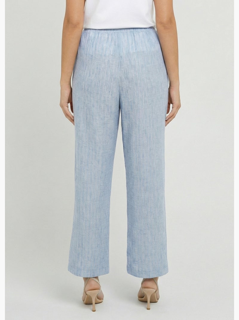 Pantalones de vestir a rayas con apariencia irregular - Afibel Azul - Kiabi