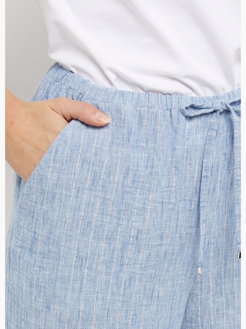 Pantalones de vestir a rayas con apariencia irregular - Afibel Azul - Kiabi