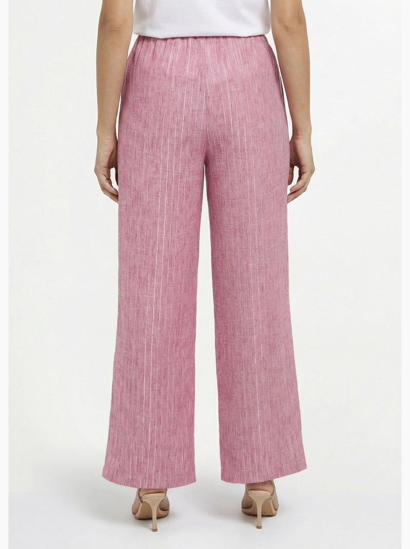 Pantalones de vestir a rayas con apariencia irregular - Afibel Frambuesa - Kiabi