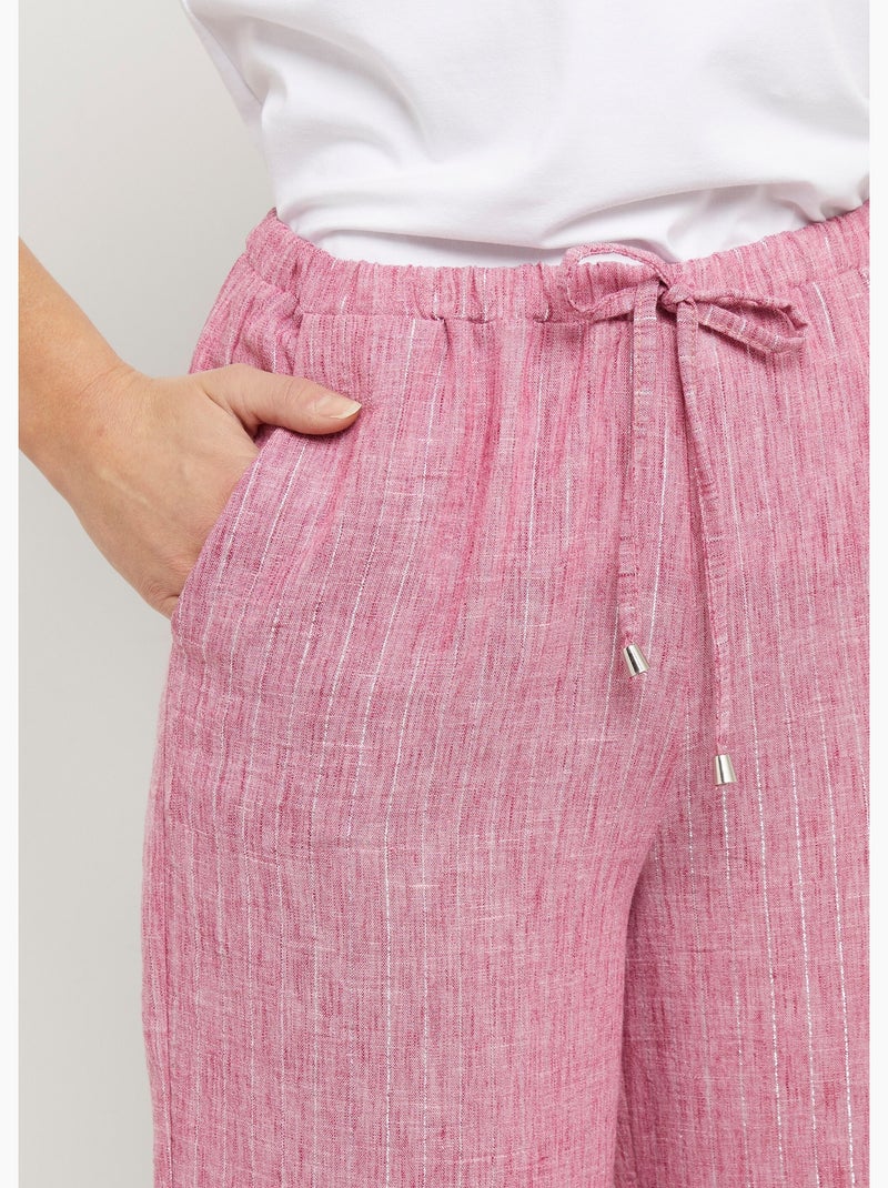 Pantalones de vestir a rayas con apariencia irregular - Afibel Frambuesa - Kiabi