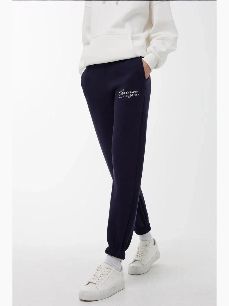 Pantalones deportivos con cintura elástica hiccup Azul marino - Kiabi