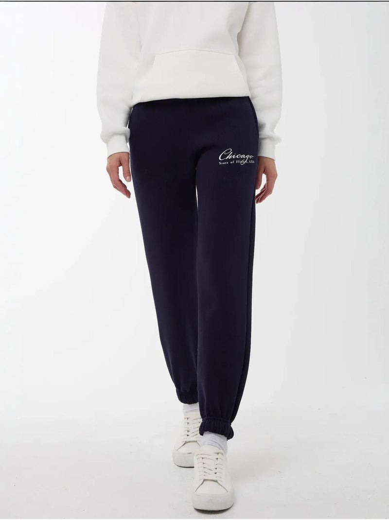 Pantalones deportivos con cintura elástica hiccup Azul marino - Kiabi