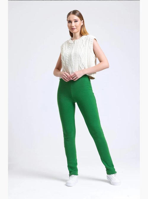 Pantalones deportivos de cintura alta con abertura y cremallera hiccup - Kiabi Pantalones deportivos de cintura alta con abertura y cremallera hiccup - Kiabi