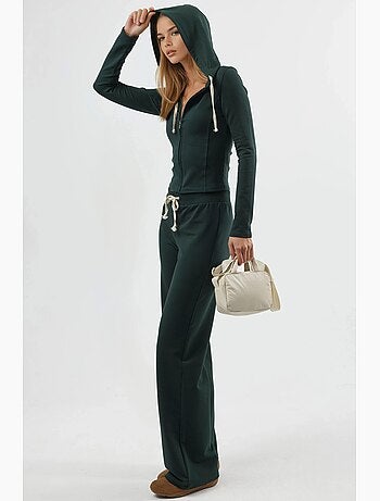 Pantalones deportivos de cintura alta y pierna recta con cordón busem