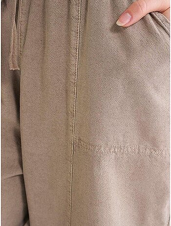 Pantalones deportivos de mezcla de lino con cintura con cordón mixray