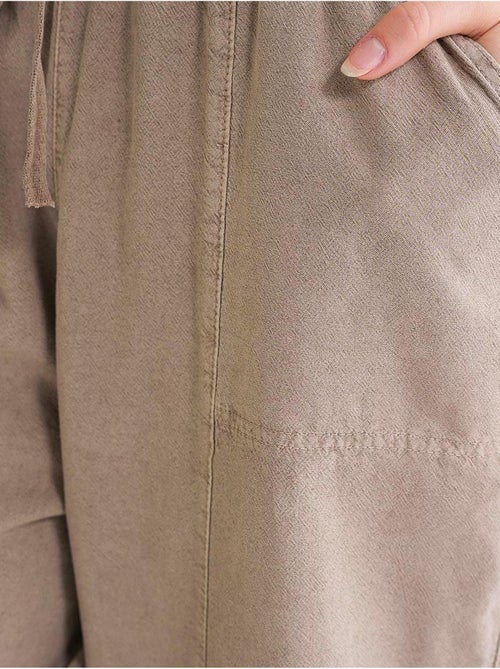 Pantalones deportivos de mezcla de lino con cintura con cordón mixray - Kiabi Pantalones deportivos de mezcla de lino con cintura con cordón mixray - Kiabi