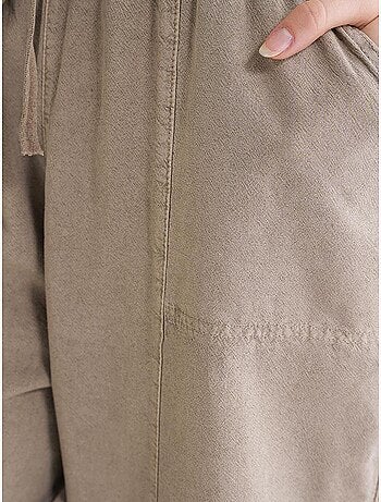 Pantalones deportivos de mezcla de lino con cintura con cordón mixray