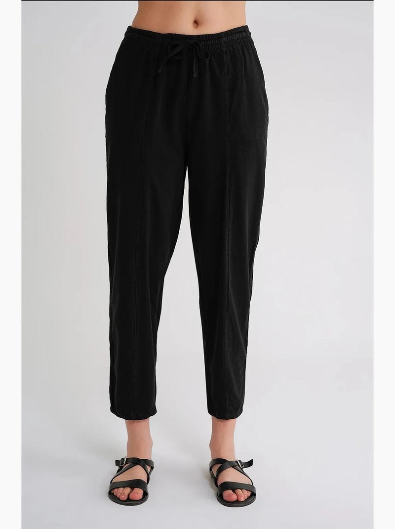 Pantalones deportivos de mezcla de lino con cintura con cordón mixray Negro - Kiabi