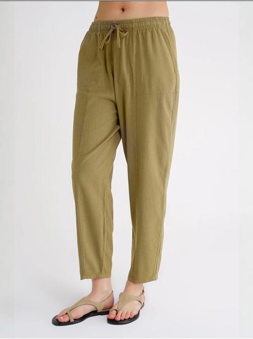 Pantalones deportivos de mezcla de lino con cintura con cordón mixray - Kiabi Pantalones deportivos de mezcla de lino con cintura con cordón mixray - Kiabi