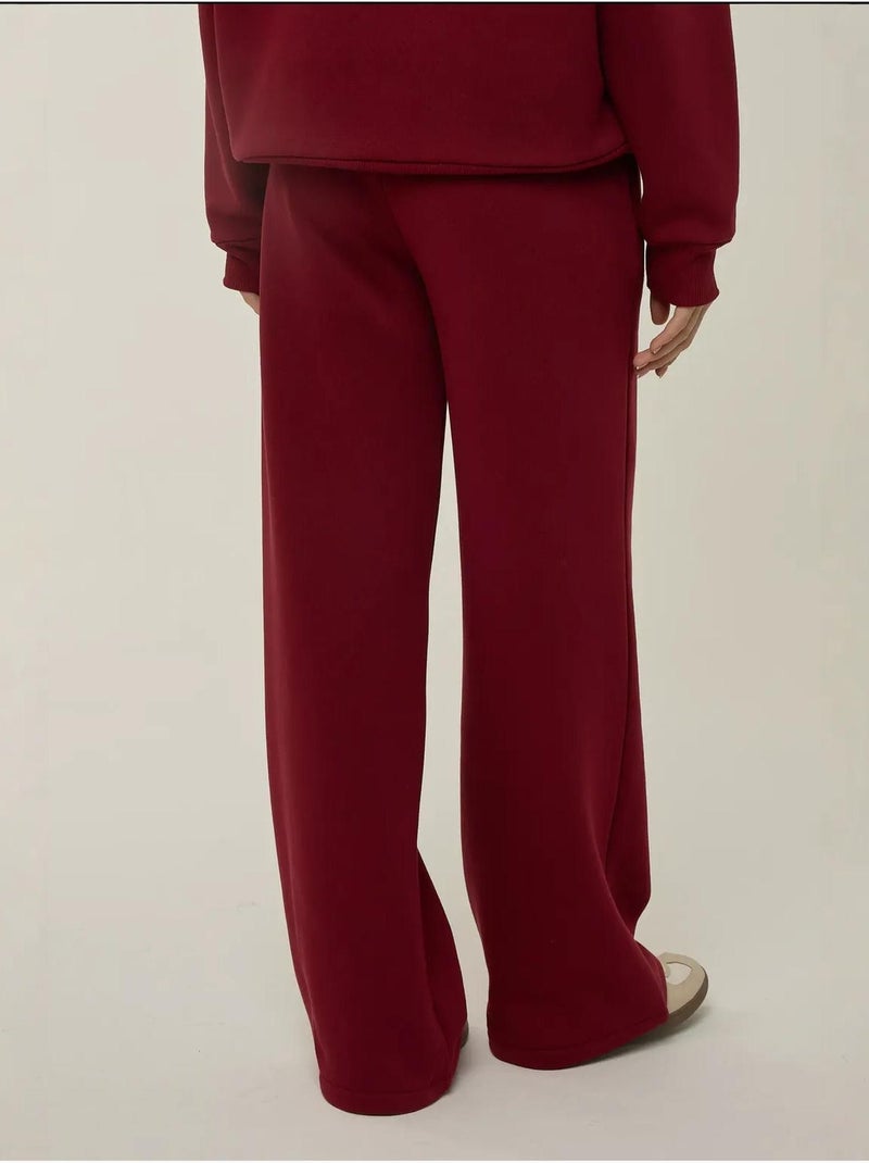 Pantalones deportivos de pierna ancha con cintura y cordón ajustable hiccup Rojo burdeos - Kiabi
