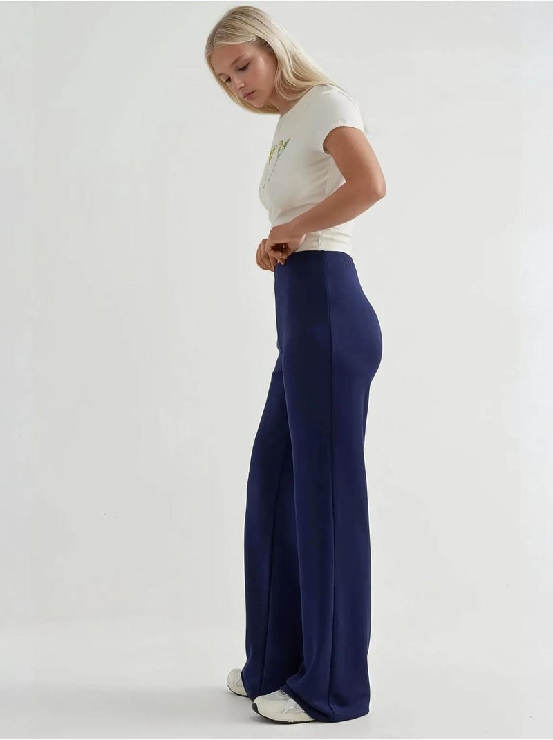 Pantalones deportivos de pierna recta con tacto modal y corte relajado hiccup Azul oscuro - Kiabi