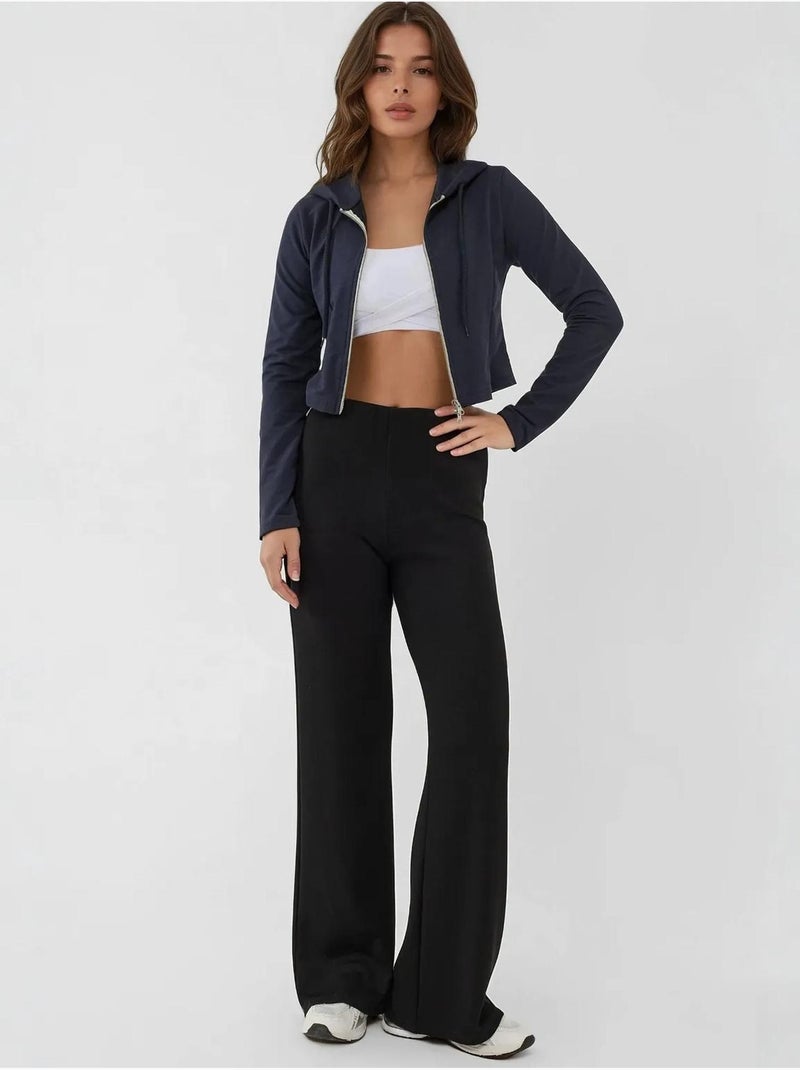 Pantalones deportivos de pierna recta con tacto modal y corte relajado hiccup Negro - Kiabi