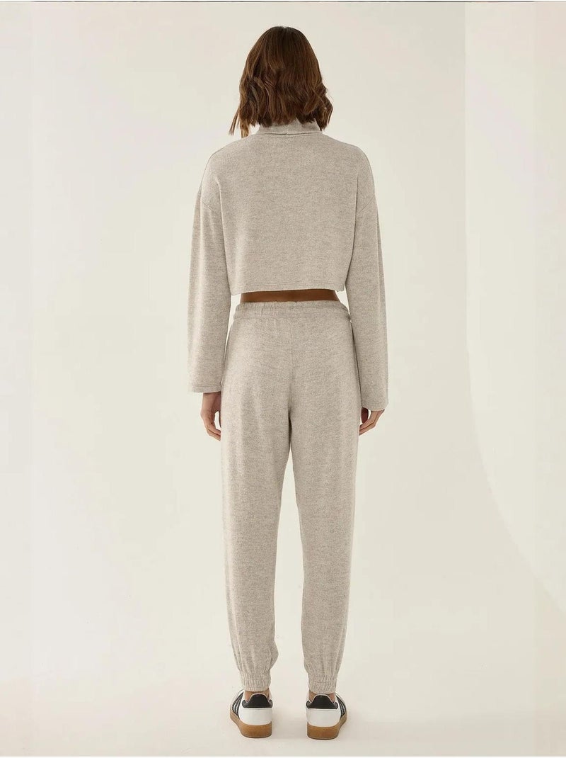 Pantalones deportivos de punto con cintura elástica Beige natural - Kiabi