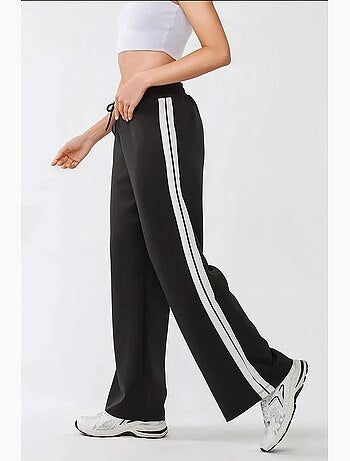 Pantalones deportivos de rayas y pierna ancha hiccup