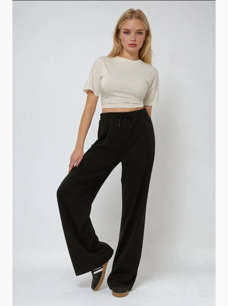 Pantalones deportivos elásticos de pierna ancha hiccup Negro - Kiabi