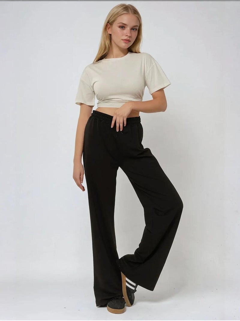Pantalones deportivos elásticos de pierna ancha hiccup Negro - Kiabi