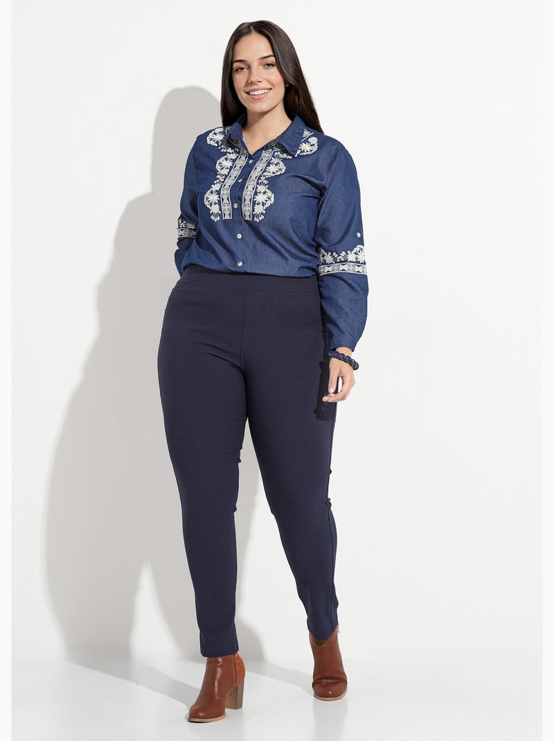 Pantalones elásticos con cintura elástica - AFIBEL Azul marino - Kiabi