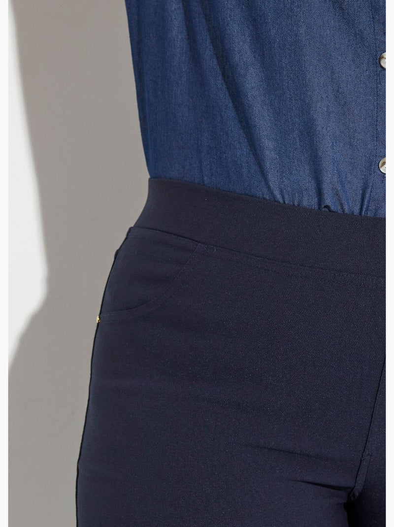 Pantalones elásticos con cintura elástica - AFIBEL Azul marino - Kiabi