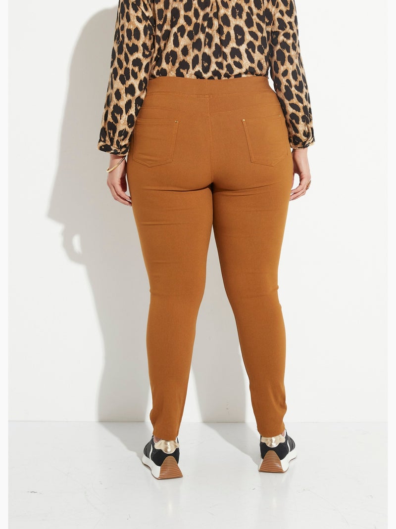 Pantalones elásticos con cintura elástica - AFIBEL Camel - Kiabi