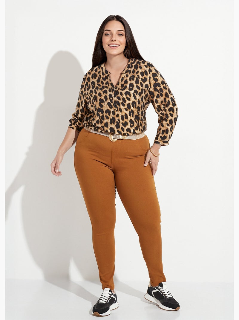 Pantalones elásticos con cintura elástica - AFIBEL Camel - Kiabi
