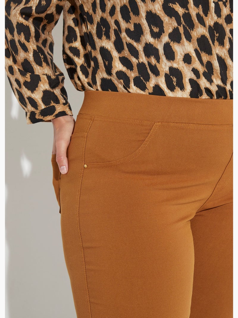 Pantalones elásticos con cintura elástica - AFIBEL Camel - Kiabi