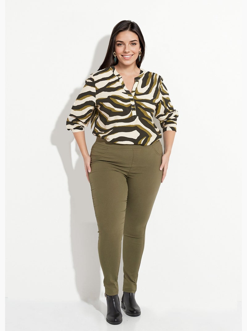 Pantalones elásticos con cintura elástica - AFIBEL Caqui - Kiabi
