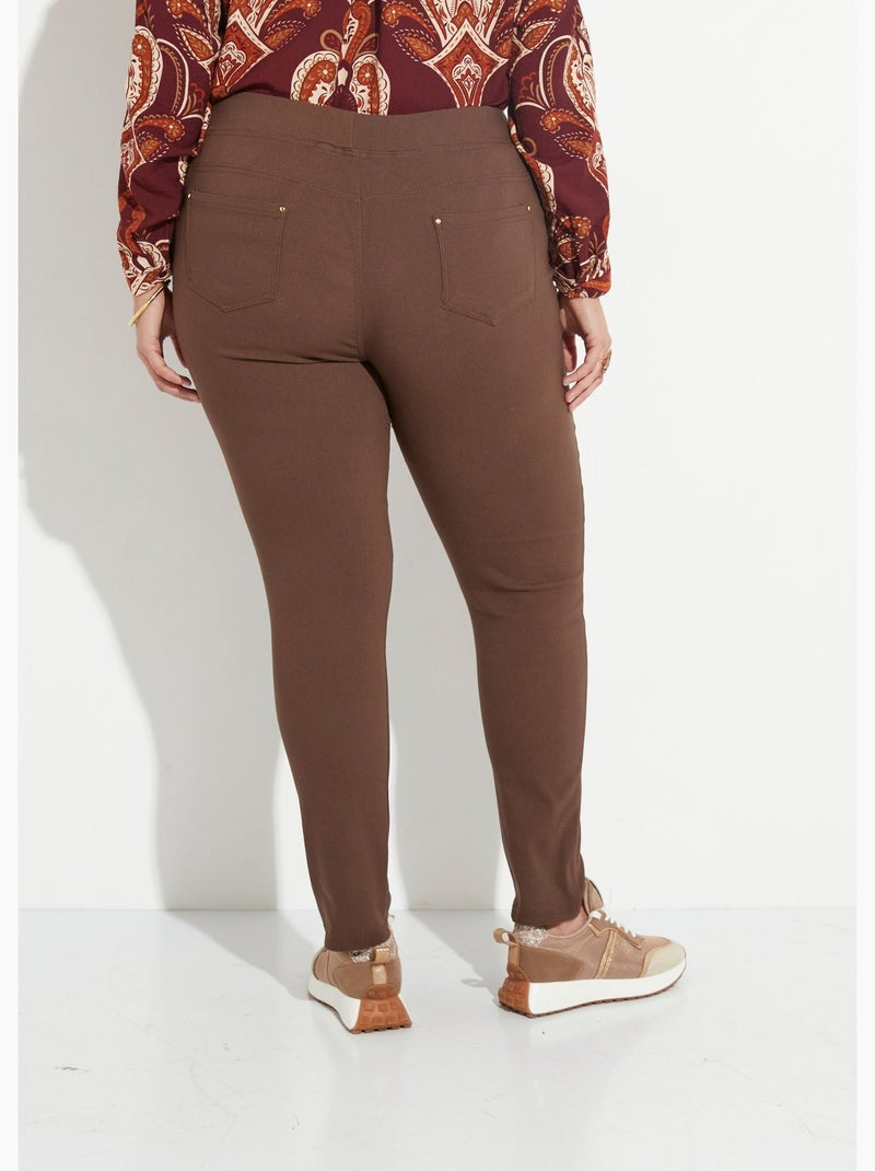 Pantalones elásticos con cintura elástica - AFIBEL Marrón - Kiabi