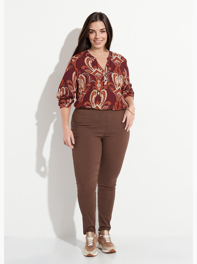 Pantalones elásticos con cintura elástica - AFIBEL Marrón - Kiabi