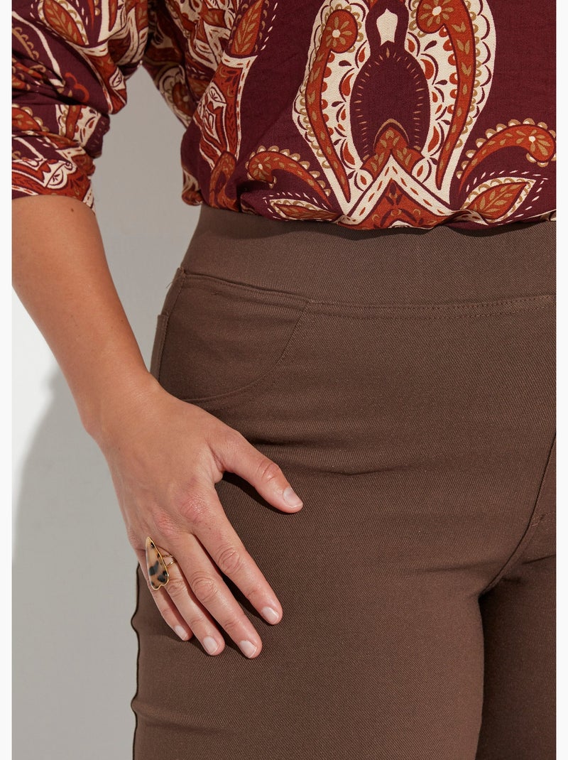 Pantalones elásticos con cintura elástica - AFIBEL Marrón - Kiabi