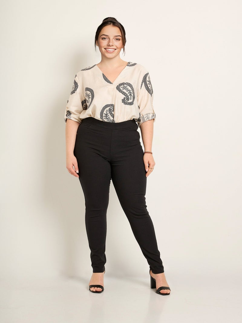 Pantalones elásticos con cintura elástica - AFIBEL Negro - Kiabi