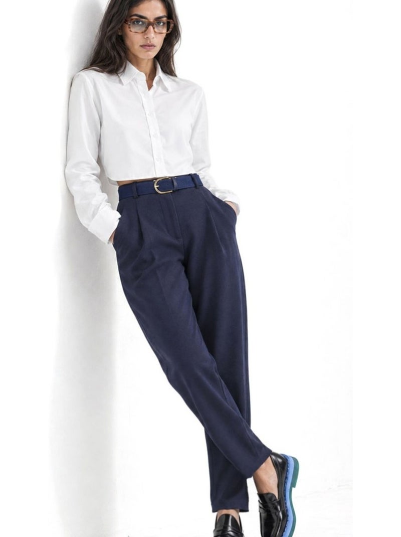 Pantalones elásticos de mezcla de algodón para mujer busem Azul marino - Kiabi