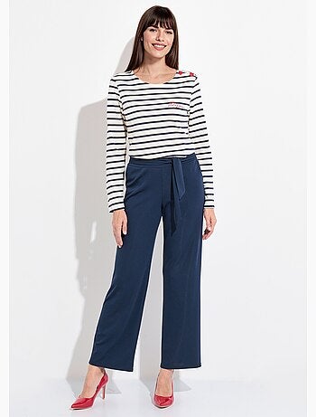 Pantalones elásticos fluidos con cinturón - AFIBEL
